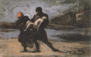 Honore Daumier the rescue Spain oil painting artist